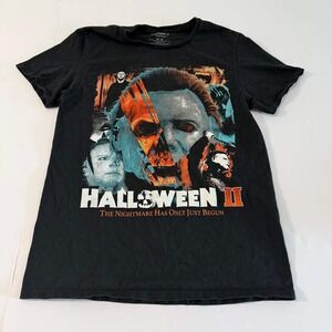 Halloween II Michael Myers Graphic T-Shirt Mens Medium Black Horror Movie Tee